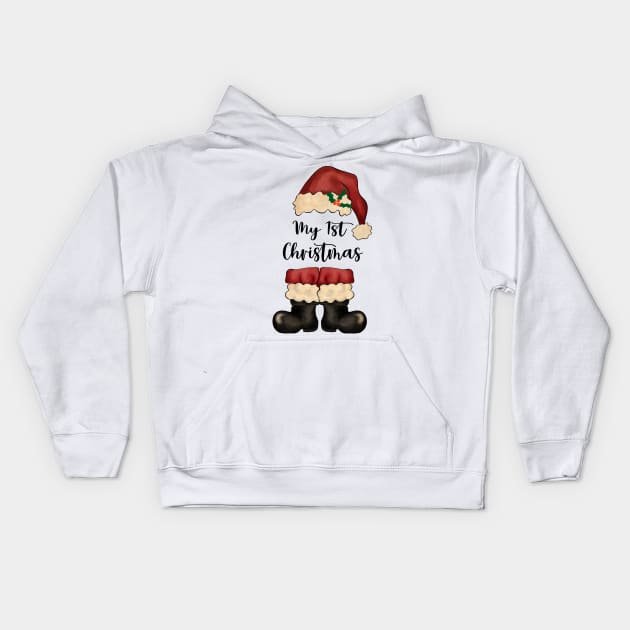 My 1st Christmas, Vintage Santa Kids Hoodie by Bam-the-25th